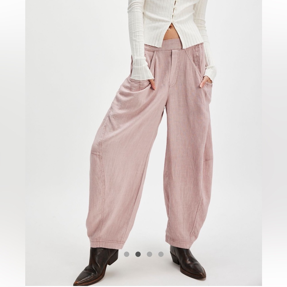 Free People | High Road Pull-On Barrel Pants in Blush